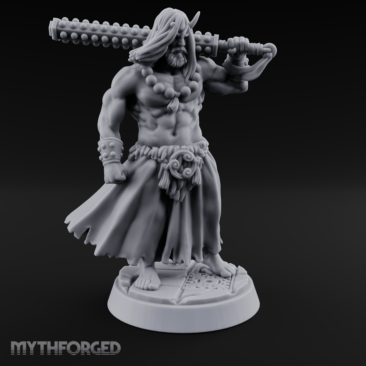 Shoulder Hoisting Human Warrior Miniature for Dungeons and Dragons, Pathfinder or other TTRPGs