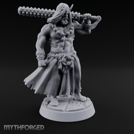 Shoulder Hoisting Human Warrior Miniature for Dungeons and Dragons, Pathfinder or other TTRPGs
