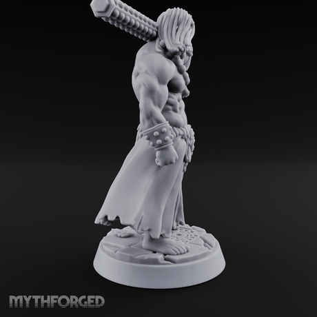 Shoulder Hoisting Human Warrior Miniature for Dungeons and Dragons, Pathfinder or other TTRPGs