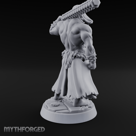 Shoulder Hoisting Human Warrior Miniature for Dungeons and Dragons, Pathfinder or other TTRPGs