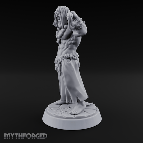 Shoulder Hoisting Human Warrior Miniature for Dungeons and Dragons, Pathfinder or other TTRPGs