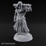 Shoulder Hoisting Human Warrior Miniature for Dungeons and Dragons, Pathfinder or other TTRPGs