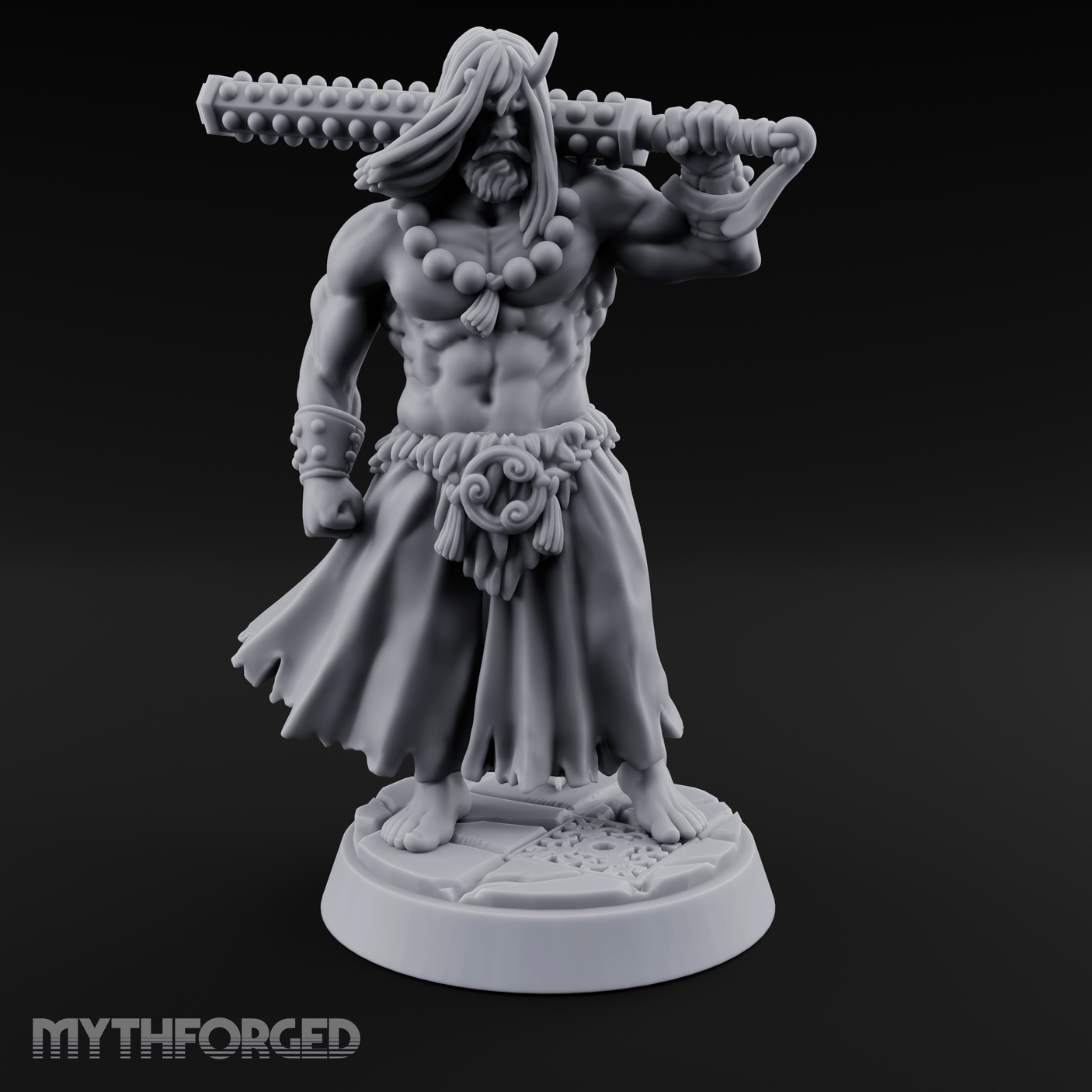 Shoulder Hoisting Human Warrior Miniature for Dungeons and Dragons, Pathfinder or other TTRPGs