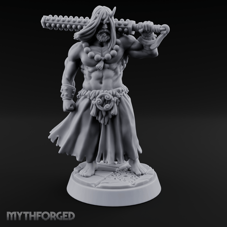 Shoulder Hoisting Human Warrior Miniature for Dungeons and Dragons, Pathfinder or other TTRPGs