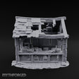 Roof-Holed Shelf-Stocked Abandoned Market Stall Ruins Miniature for Dungeons and Dragons, Pathfinder or other TTRPGs