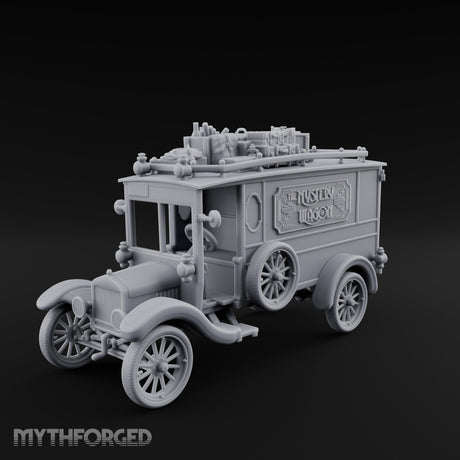 Roof-Laden Sign-Emblazoned Mystery Wagon Miniature for Dungeons and Dragons, Pathfinder or other TTRPGs