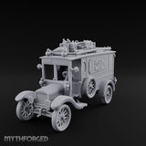 Roof-Laden Sign-Emblazoned Mystery Wagon Miniature for Dungeons and Dragons, Pathfinder or other TTRPGs