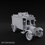 Roof-Laden Sign-Emblazoned Mystery Wagon Miniature for Dungeons and Dragons, Pathfinder or other TTRPGs
