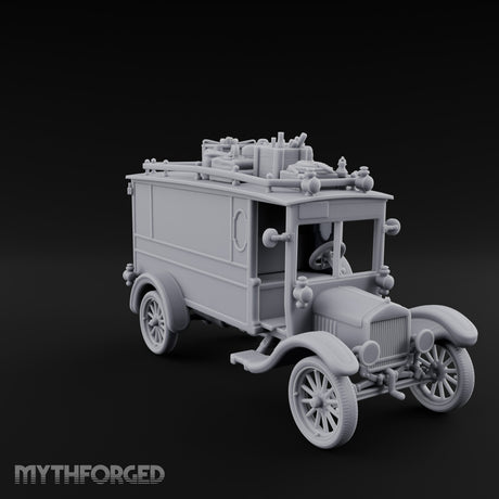 Roof-Laden Sign-Emblazoned Mystery Wagon Miniature for Dungeons and Dragons, Pathfinder or other TTRPGs