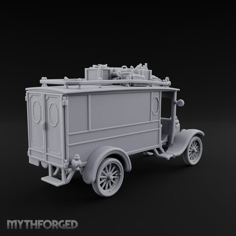 Roof-Laden Sign-Emblazoned Mystery Wagon Miniature for Dungeons and Dragons, Pathfinder or other TTRPGs