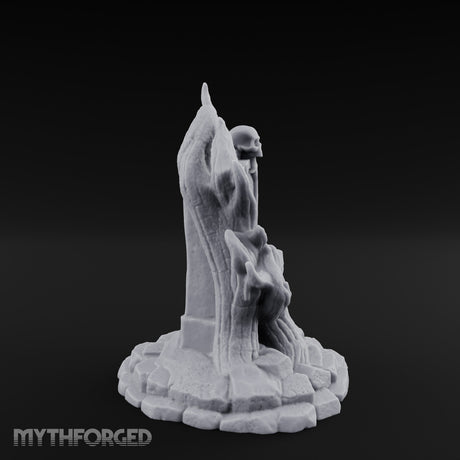 Root-Clutched Skull-Crowned Gravestone Miniature for Dungeons and Dragons, Pathfinder or other TTRPGs