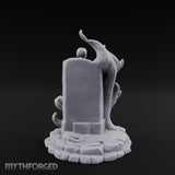 Root-Clutched Skull-Crowned Gravestone Miniature for Dungeons and Dragons, Pathfinder or other TTRPGs