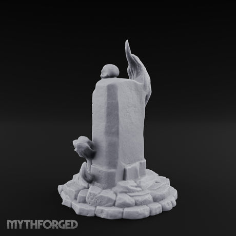 Root-Clutched Skull-Crowned Gravestone Miniature for Dungeons and Dragons, Pathfinder or other TTRPGs