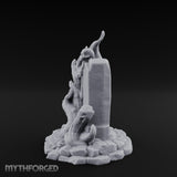 Root-Clutched Skull-Crowned Gravestone Miniature for Dungeons and Dragons, Pathfinder or other TTRPGs