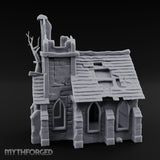 Root-Entwined Tower-Sheared Gothic Chapel Ruins Miniature for Dungeons and Dragons, Pathfinder or other TTRPGs