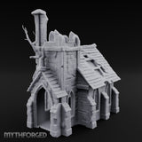 Root-Entwined Tower-Sheared Gothic Chapel Ruins Miniature for Dungeons and Dragons, Pathfinder or other TTRPGs