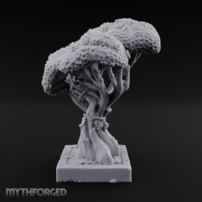 Rope-Bound Blossom-Canopied Sacred Twisted Tree