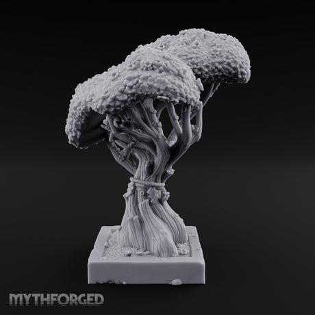 Rope-Bound Blossom-Canopied Sacred Twisted Tree