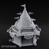 Rope-Bound Flag-Topped Mountain Peak Outpost Miniature for Dungeons and Dragons, Pathfinder or other TTRPGs