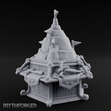 Rope-Bound Flag-Topped Mountain Peak Outpost Miniature for Dungeons and Dragons, Pathfinder or other TTRPGs