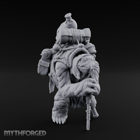 Rope-Bound Pack-Laden Tortle Traveller Miniature for Dungeons and Dragons, Pathfinder or other TTRPGs