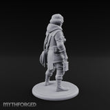 Rope Coiling Human Resistance Fighter Miniature for Dungeons and Dragons, Pathfinder or other TTRPGs