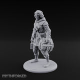 Rope Coiling Human Resistance Fighter Miniature for Dungeons and Dragons, Pathfinder or other TTRPGs