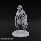 Rope Coiling Human Resistance Fighter Miniature for Dungeons and Dragons, Pathfinder or other TTRPGs