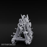 Rope-Crossed Axe-Bristling Tribal Weapon Stand Miniature for Dungeons and Dragons, Pathfinder or other TTRPGs