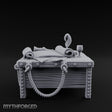 Rope-Draped Map-Strewn Navigator's Chart Table Miniature for Dungeons and Dragons, Pathfinder or other TTRPGs