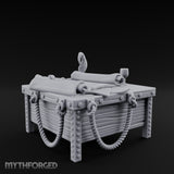 Rope-Draped Map-Strewn Navigator's Chart Table Miniature for Dungeons and Dragons, Pathfinder or other TTRPGs