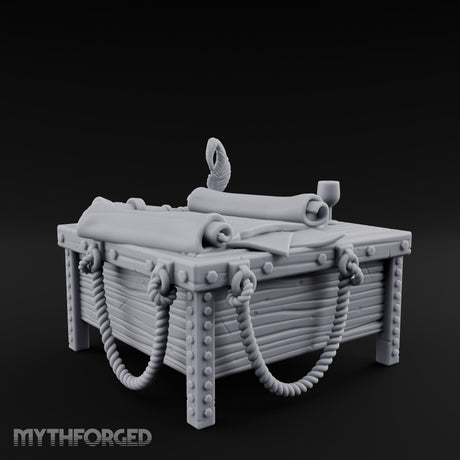 Rope-Draped Map-Strewn Navigator's Chart Table gallery 2