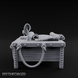Rope-Draped Map-Strewn Navigator's Chart Table Miniature for Dungeons and Dragons, Pathfinder or other TTRPGs