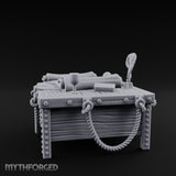Rope-Draped Map-Strewn Navigator's Chart Table Miniature for Dungeons and Dragons, Pathfinder or other TTRPGs