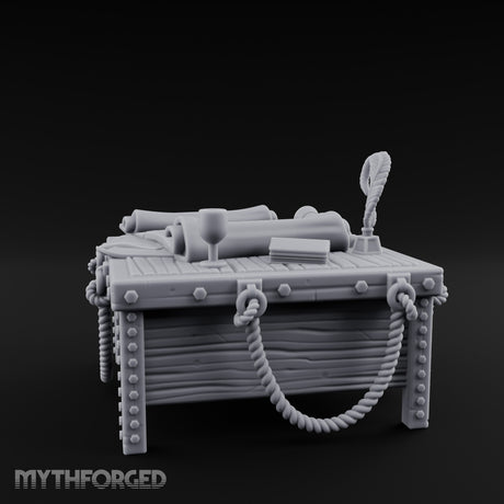 Rope-Draped Map-Strewn Navigator's Chart Table gallery 7
