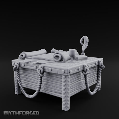 Rope-Draped Map-Strewn Navigator's Chart Table gallery 8