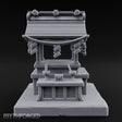 Rope-Draped Offering-Bowled Japanese Wayside Shrine