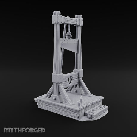 Rope-Hung Plank-Platformed Guillotine Execution Block Miniature for Dungeons and Dragons, Pathfinder or other TTRPGs
