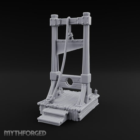 Rope-Hung Plank-Platformed Guillotine Execution Block Miniature for Dungeons and Dragons, Pathfinder or other TTRPGs
