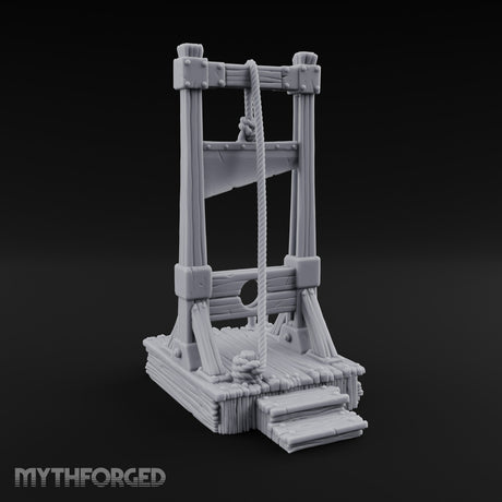 Rope-Hung Plank-Platformed Guillotine Execution Block Miniature for Dungeons and Dragons, Pathfinder or other TTRPGs