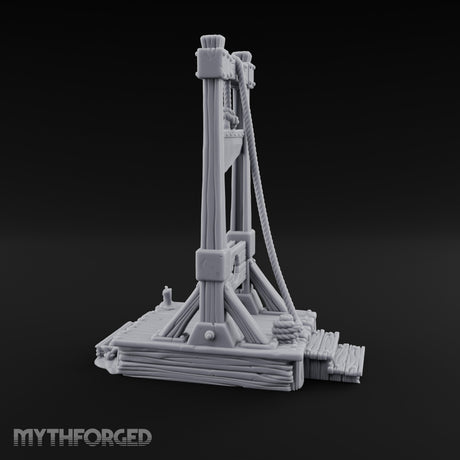 Rope-Hung Plank-Platformed Guillotine Execution Block Miniature for Dungeons and Dragons, Pathfinder or other TTRPGs