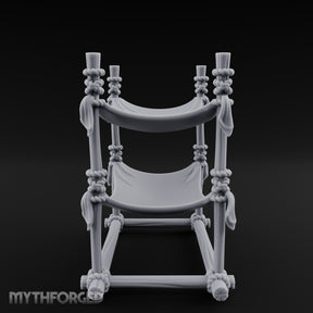 Rope-Knotted Double Hammock Miniature for Dungeons and Dragons, Pathfinder or other TTRPGs