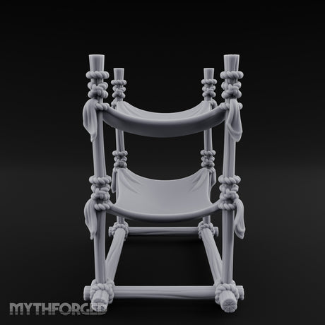 Rope-Knotted Double Hammock Miniature for Dungeons and Dragons, Pathfinder or other TTRPGs
