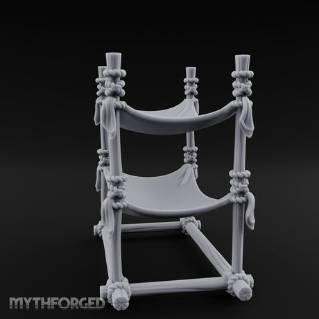 Rope-Knotted Double Hammock Miniature for Dungeons and Dragons, Pathfinder or other TTRPGs