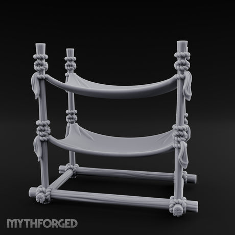 Rope-Knotted Double Hammock Miniature for Dungeons and Dragons, Pathfinder or other TTRPGs
