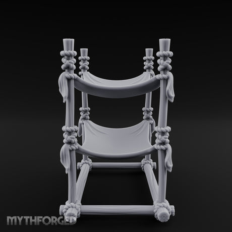 Rope-Knotted Double Hammock Miniature for Dungeons and Dragons, Pathfinder or other TTRPGs