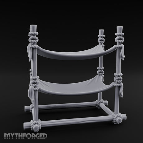 Rope-Knotted Double Hammock Miniature for Dungeons and Dragons, Pathfinder or other TTRPGs
