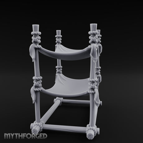 Rope-Knotted Double Hammock Miniature for Dungeons and Dragons, Pathfinder or other TTRPGs