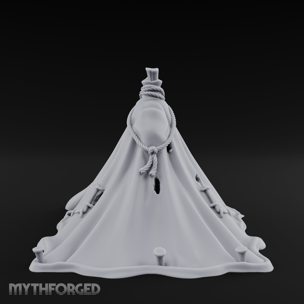 Rope-Knotted Firewood-Stocked Wilderness Tent Camp Miniature for Dungeons and Dragons, Pathfinder or other TTRPGs