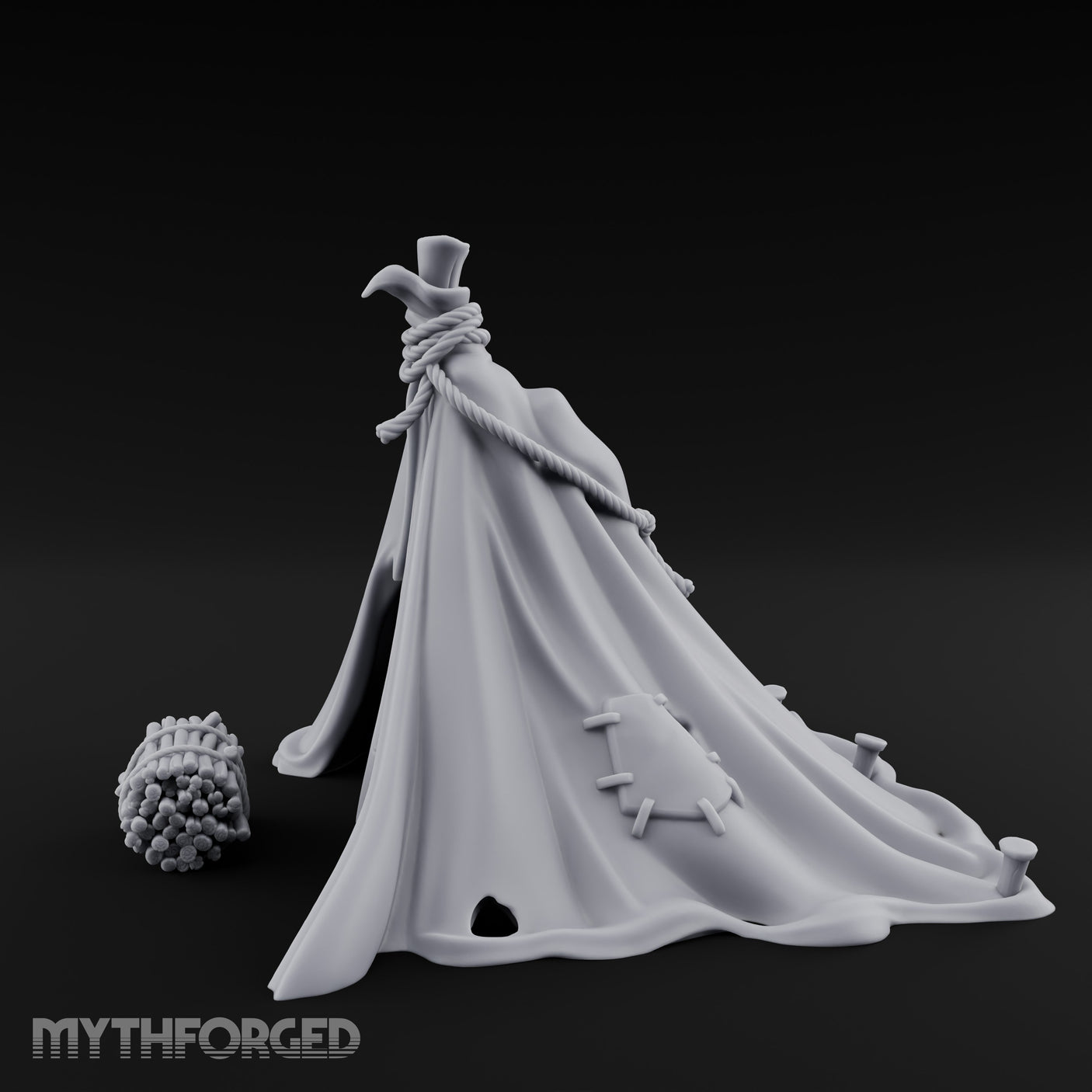 Rope-Knotted Firewood-Stocked Wilderness Tent Camp Miniature for Dungeons and Dragons, Pathfinder or other TTRPGs